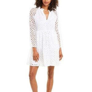 JCrew Tiered Popover Dress in White Eyelet Size XS